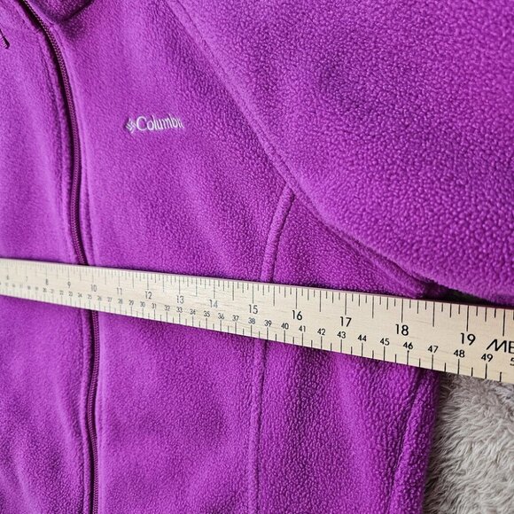 Columbia Jacket Kids Girls Youth L (14-16) Full Zip Fleece Pink Zipped Pockets - Picture 3 of 10